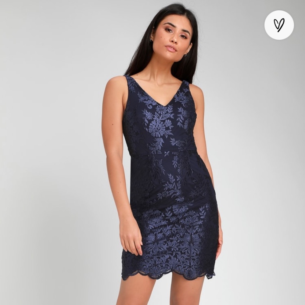 Lulu’s “Cocktail Cutie” Blue Lace Dress NWT